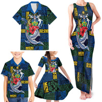Solomon Islands Meri Kirihimete Family Matching Tank Maxi Dress and Hawaiian Shirt Funny Santa Riding Shark LT9 - Polynesian Pride