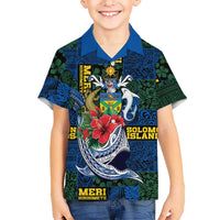 Solomon Islands Meri Kirihimete Hawaiian Shirt Funny Santa Riding Shark - Polynesian Pride