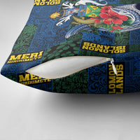 Solomon Islands Meri Kirihimete Pillow Cover Funny Santa Riding Shark LT9 - Polynesian Pride