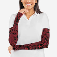 Black Tonga Kilisimasi Fiefia Arm Sleeves Pacific Patchwork Xmas Vibes - Polynesian Pride