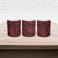 Black Tonga Kilisimasi Fiefia Ceramic Mug Pacific Patchwork Xmas Vibes - Polynesian Pride