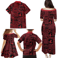Black Tonga Kilisimasi Fiefia Family Matching Puletasi and Hawaiian Shirt Pacific Patchwork Xmas Vibes - Polynesian Pride