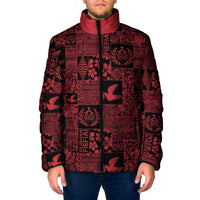 Black Tonga Kilisimasi Fiefia Padded Jacket Pacific Patchwork Xmas Vibes LT9 Men Black - Polynesian Pride
