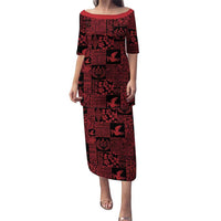 Black Tonga Kilisimasi Fiefia Puletasi Pacific Patchwork Xmas Vibes - Polynesian Pride