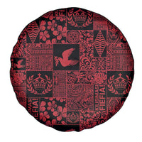 Black Tonga Kilisimasi Fiefia Spare Tire Cover Pacific Patchwork Xmas Vibes LT9 - Polynesian Pride