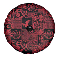 Black Tonga Kilisimasi Fiefia Spare Tire Cover Pacific Patchwork Xmas Vibes LT9 - Polynesian Pride