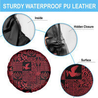 Black Tonga Kilisimasi Fiefia Spare Tire Cover Pacific Patchwork Xmas Vibes LT9 - Polynesian Pride