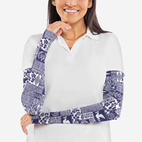 Blue Tonga Kilisimasi Fiefia Arm Sleeves Pacific Patchwork Xmas Vibes - Polynesian Pride