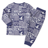 Blue Tonga Kilisimasi Fiefia Christmas Pajama Set Pacific Patchwork Xmas Vibes - Polynesian Pride