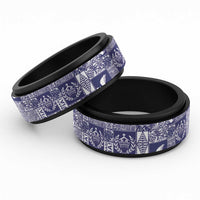 Blue Tonga Kilisimasi Fiefia Spinner Ring Pacific Patchwork Xmas Vibes - Polynesian Pride