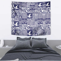 Blue Tonga Kilisimasi Fiefia Tapestry Pacific Patchwork Xmas Vibes - Polynesian Pride