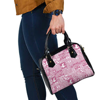 Pink Tonga Kilisimasi Fiefia Shoulder Handbag Pacific Patchwork Xmas Vibes - Polynesian Pride