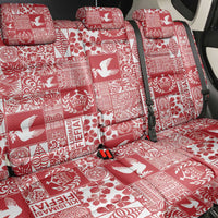 Red Tonga Kilisimasi Fiefia Back Car Seat Cover Pacific Patchwork Xmas Vibes LT9 - Polynesian Pride