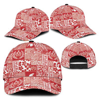 Red Tonga Kilisimasi Fiefia Classic Cap Pacific Patchwork Xmas Vibes - Polynesian Pride