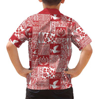 Red Tonga Kilisimasi Fiefia Hawaiian Shirt Pacific Patchwork Xmas Vibes - Polynesian Pride