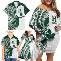 Polynesian Hawaii Volleyball Custom Family Matching Off Shoulder Short Dress and Hawaiian Shirt Kakau with Sport Style LT9 - Polynesian Pride