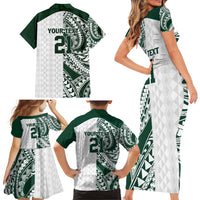 Polynesian Hawaii Volleyball Custom Family Matching Short Sleeve Bodycon Dress and Hawaiian Shirt Kakau with Sport Style LT9 - Polynesian Pride