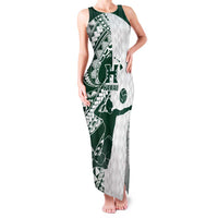 Polynesian Hawaii Volleyball Custom Family Matching Tank Maxi Dress and Hawaiian Shirt Kakau with Sport Style LT9 Mom's Dress White - Polynesian Pride