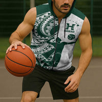 Polynesian Hawaii Volleyball Custom Sleeveless Zip Hoodie Kakau with Sport Style - Polynesian Pride