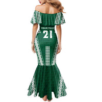 Polynesian Hawaii Volleyball Custom Family Matching Mermaid Dress and Hawaiian Shirt Green Kakau with Map Motif LT9 - Polynesian Pride