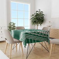 Polynesian Hawaii Volleyball Custom Tablecloth Green Kakau with Map Motif