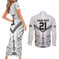 New Caledonia Football Custom Couples Matching Short Sleeve Bodycon Dress and Long Sleeve Button Shirt Go Champions Les Cagous LT9 - Polynesian Pride