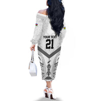 New Caledonia Football Custom Family Matching Off The Shoulder Long Sleeve Dress and Hawaiian Shirt Go Champions Les Cagous LT9 - Polynesian Pride