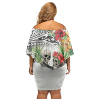 Skeleton Love for Valentines Day Family Matching Off Shoulder Short Dress and Hawaiian Shirt Polynesian Tribal Love Forever LT9 - Polynesian Pride