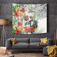 Skeleton Love for Valentines Day Tapestry Polynesian Tribal Love Forever LT9 White - Polynesian Pride
