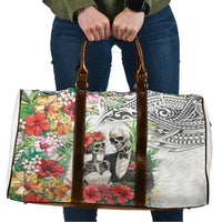 Skeleton Love for Valentines Day Travel Bag Polynesian Tribal Love Forever LT9 White - Polynesian Pride