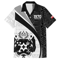 Personalised Tonga Emancipation Day Family Matching Long Sleeve Bodycon Dress and Hawaiian Shirt Since 1970 Ngatu Tribal Pattern