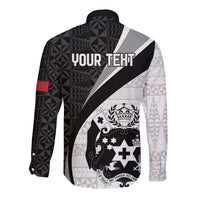 Personalised Tonga Emancipation Day Long Sleeve Button Shirt Since 1970 Ngatu Tribal Pattern