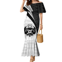 Personalised Tonga Emancipation Day Mermaid Dress Since 1970 Ngatu Tribal Pattern LT9 Women Black - Polynesian Pride