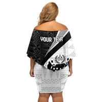 Personalised Tonga Emancipation Day Off Shoulder Short Dress Since 1970 Ngatu Tribal Pattern LT9 - Polynesian Pride