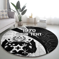 Personalised Tonga Emancipation Day Round Carpet Since 1970 Ngatu Tribal Pattern
