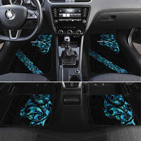 All Black Maori Tribal Tattoo Personalised Car Mats Polynesian Style