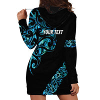 All Black Maori Tribal Tattoo Personalised Hoodie Dress Polynesian Style