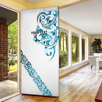 All White Maori Tribal Tattoo Personalised Door Cover Polynesian Style LT9 - Polynesian Pride