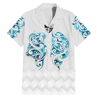 Queensland Maori Kiwi Personalised Family Matching Mermaid Dress and Hawaiian Shirt Ma Kakariki Papua Shell Maori Tribal Tattoo LT9 Dad's Shirt - Short Sleeve White - Polynesian Pride