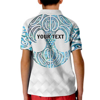 Queensland Maori Kiwi Personalised Kid Polo Shirt Ma Kakariki Papua Shell Maori Tribal Tattoo