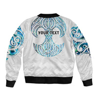 Queensland Maori Kiwi Personalised Sleeve Zip Bomber Jacket Ma Kakariki Papua Shell Maori Tribal Tattoo