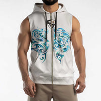 Queensland Maori Kiwi Personalised Sleeveless Zip Hoodie Ma Kakariki Papua Shell Maori Tribal Tattoo LT9 - Polynesian Pride
