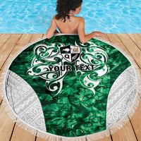 Queensland Maori Kiwi Personalised Beach Blanket Kikirangi Papua Shell Maori Tribal Tattoo LT9 - Polynesian Pride