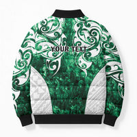 Queensland Maori Kiwi Personalised Bomber Puffer Jacket Kikirangi Papua Shell Maori Tribal Tattoo - Polynesian Pride