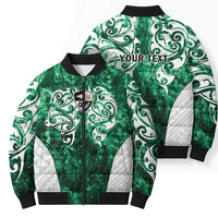 Queensland Maori Kiwi Personalised Bomber Puffer Jacket Kikirangi Papua Shell Maori Tribal Tattoo - Polynesian Pride