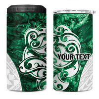Queensland Maori Kiwi Personalised 4 in 1 Can Cooler Tumbler Kikirangi Papua Shell Maori Tribal Tattoo LT9 One Size: 16 oz Green - Polynesian Pride