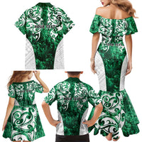 Queensland Maori Kiwi Personalised Family Matching Mermaid Dress and Hawaiian Shirt Kikirangi Papua Shell Maori Tribal Tattoo LT9 - Polynesian Pride