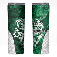 Queensland Maori Kiwi Personalised Skinny Tumbler Kikirangi Papua Shell Maori Tribal Tattoo LT9 Green - Polynesian Pride