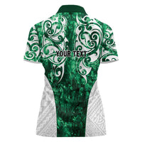 Queensland Maori Kiwi Personalised Women Polo Shirt Kikirangi Papua Shell Maori Tribal Tattoo LT9 - Polynesian Pride