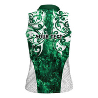 Queensland Maori Kiwi Personalised Women Sleeveless Polo Shirt Kikirangi Papua Shell Maori Tribal Tattoo